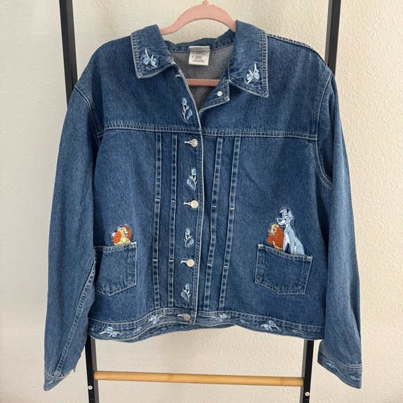 Disney Jackets & Blazers - Vintage Disney Store Embroidered Lady and the Tramp Denim Jean Jacket Size XL